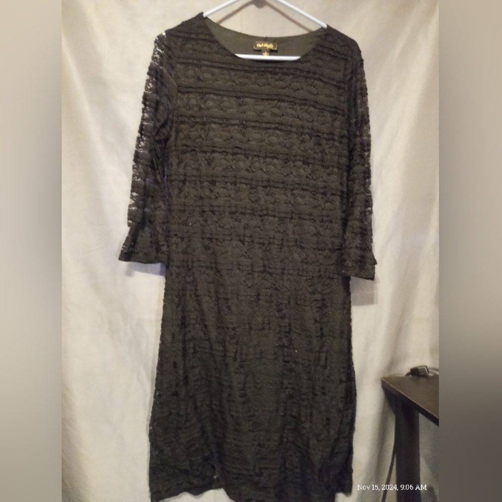 Cal style black mesh above the knee dress
